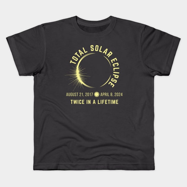 Total Solar Eclipse | Twice In A Lifetime | Light Yellow On Darks Kids T-Shirt by ErosVixens